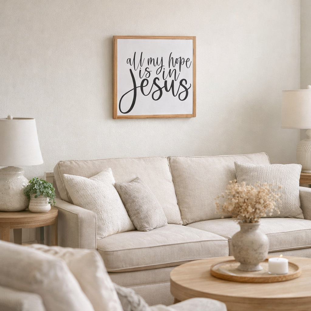 All My Hope Is In Jesus - Wood Sign