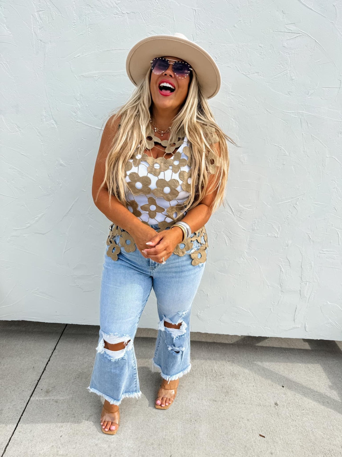 READY TO SHIP: One Size S-XL - Mocha Scarlett Crochet Top