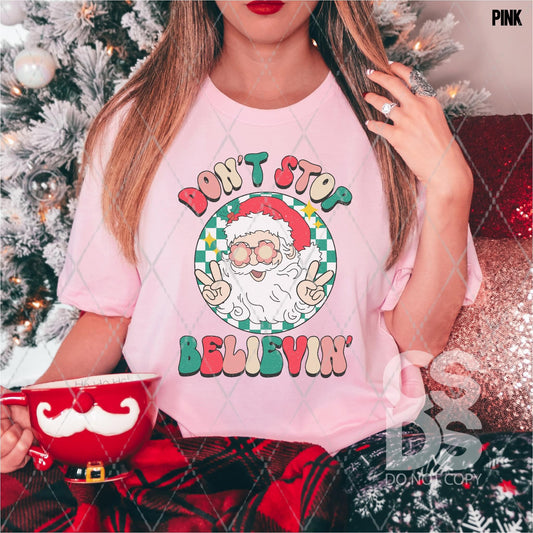 #87 - Dont Stop Believin Santa - DIRECT TO FILM PRINT ONLY