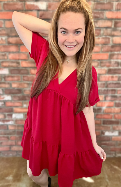 Kelsey’s Closet: Large - Red/Maroon Dress
