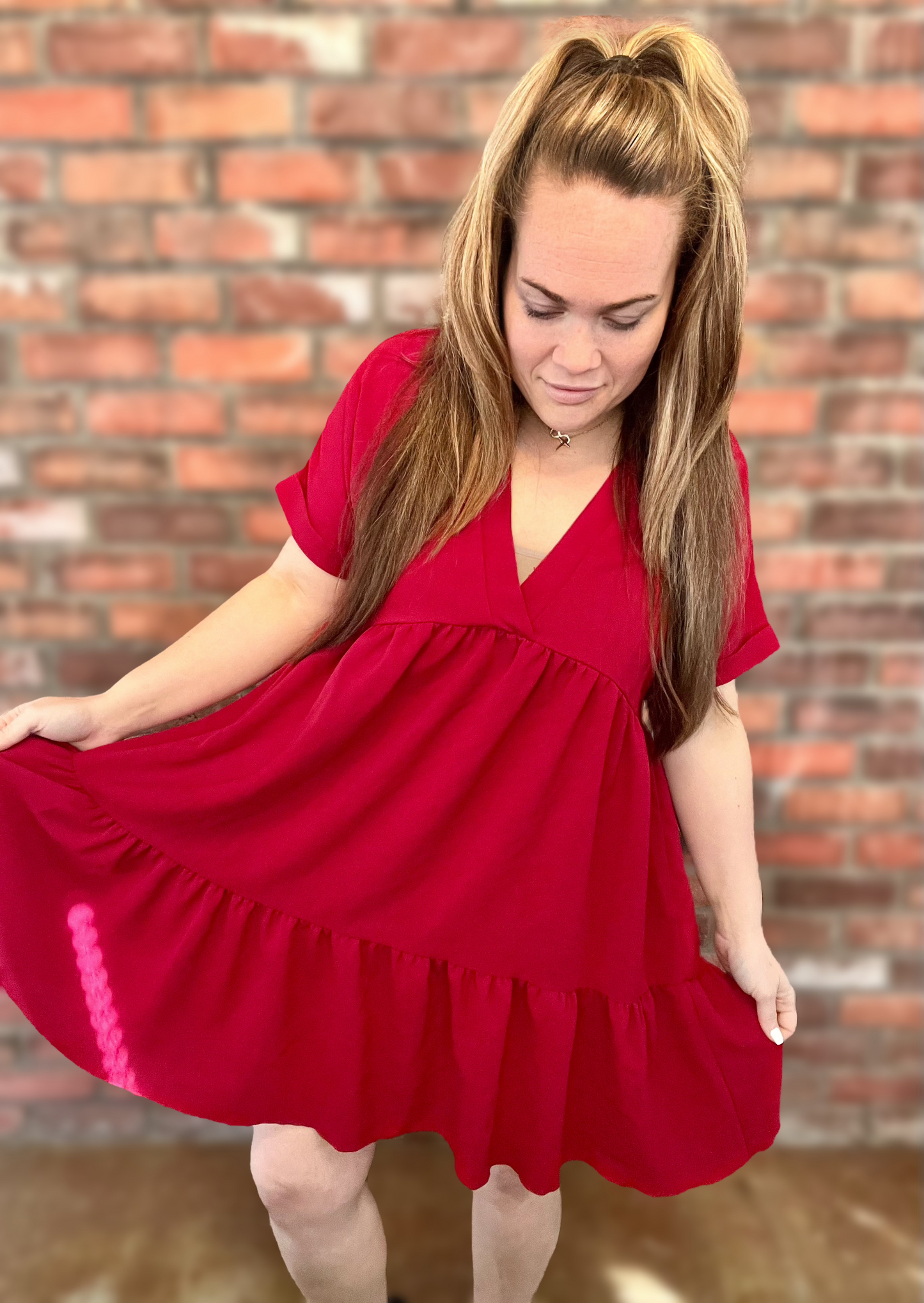Kelsey’s Closet: Large - Red/Maroon Dress