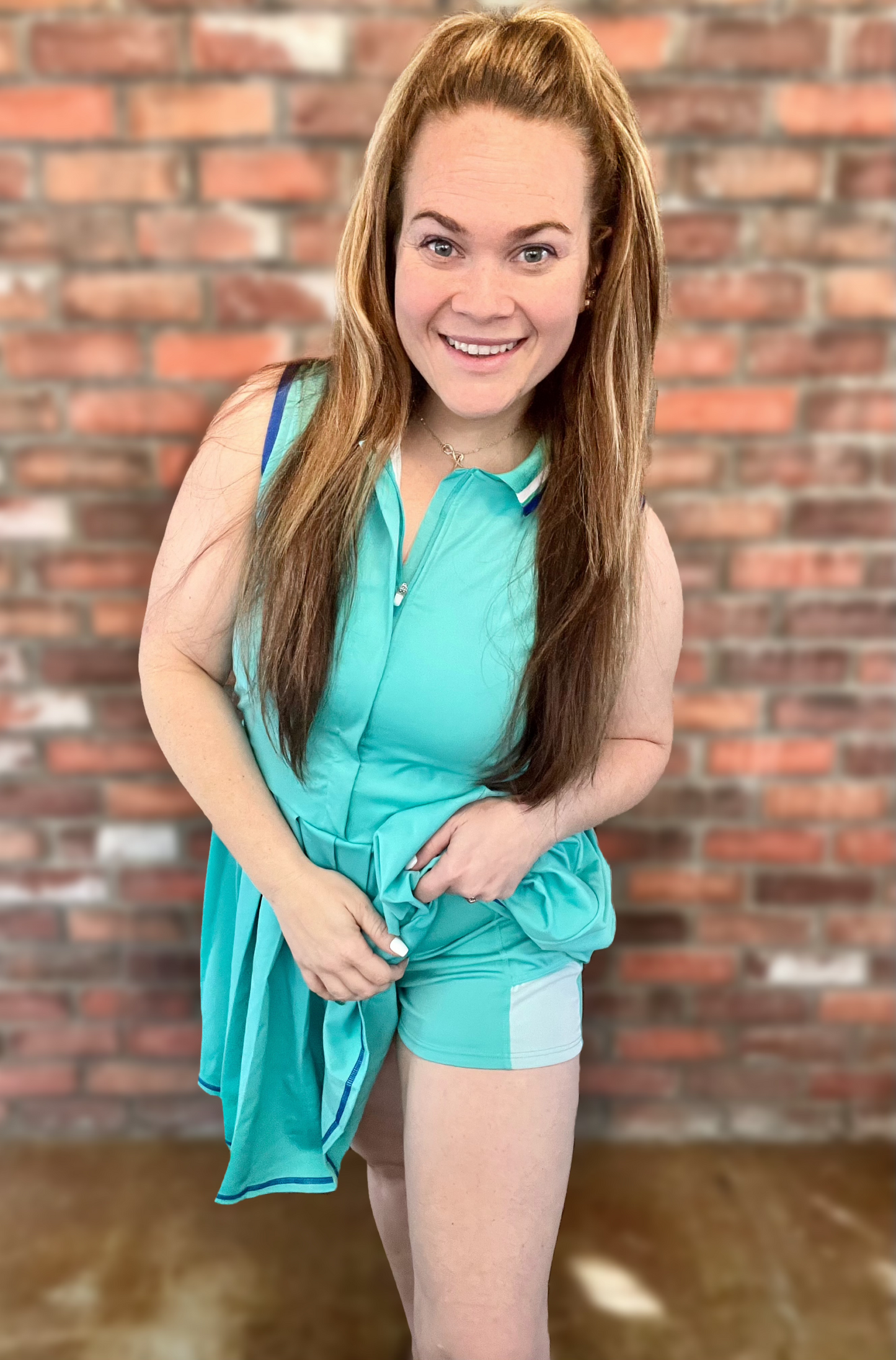 Kelsey’s Closet: XL - Aqua Activewear Dress with Shorts