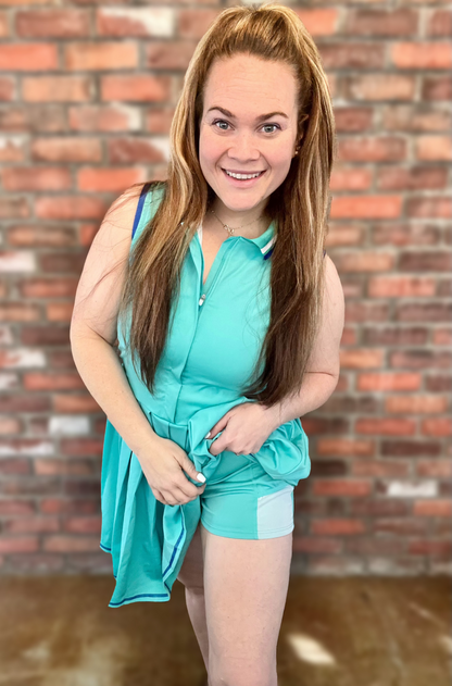 Kelsey’s Closet: XL - Aqua Activewear Dress with Shorts