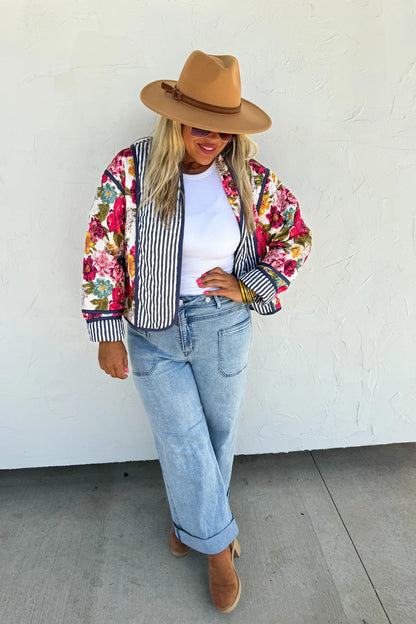 READY TO SHIP: L/XL - Mae Floral Quilted Jacket