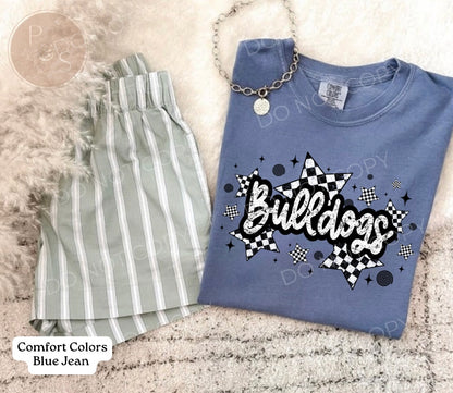 Bulldogs Checkered Cursive - Custom