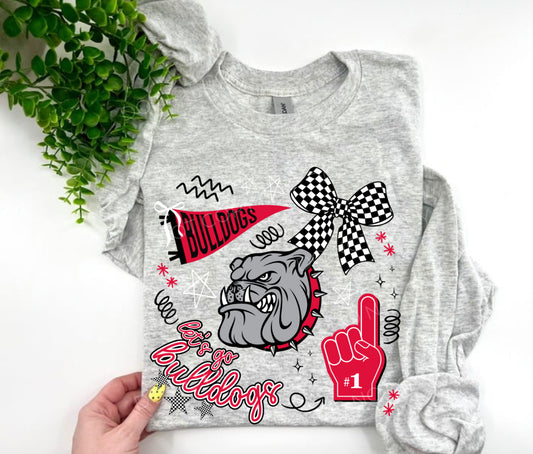Let's Go Bulldogs Red Collage - Custom