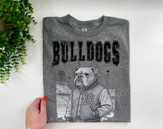 Bulldogs Retro Vintage Mascot Sketch - Custom