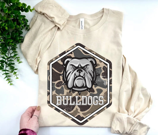 Bulldogs Mascot Camo Patch - Custom