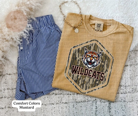 Wildcats Camo Mascot Stamp- Custom