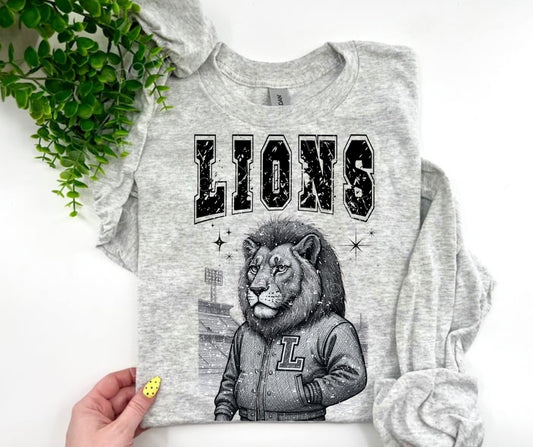 Lions Retro Vintage Mascot Sketch - Custom