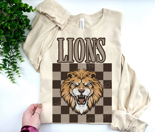 Lions Checked Neutral - Custom