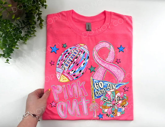 Pink Out Go Team Football - Custom