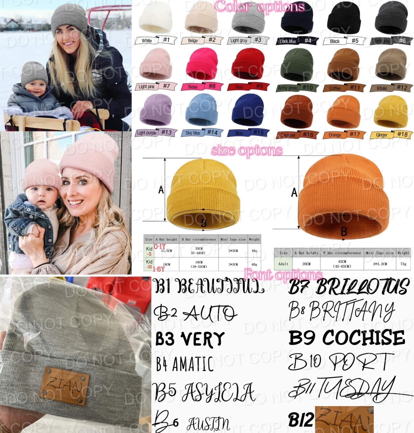 Adults and Kids Beanies
