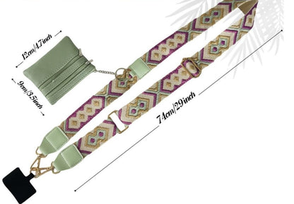 Phone Strap with Zippered Pouch