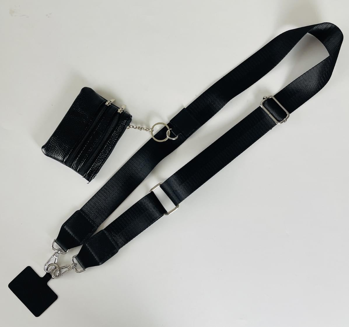 Phone Strap with Zippered Pouch