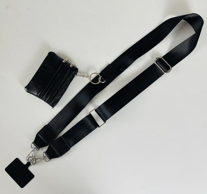 Phone Strap with Zippered Pouch