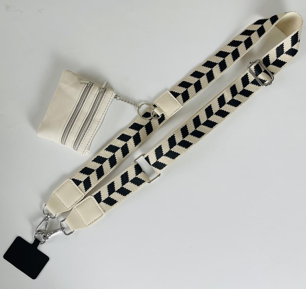 Phone Strap with Zippered Pouch