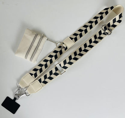 Phone Strap with Zippered Pouch