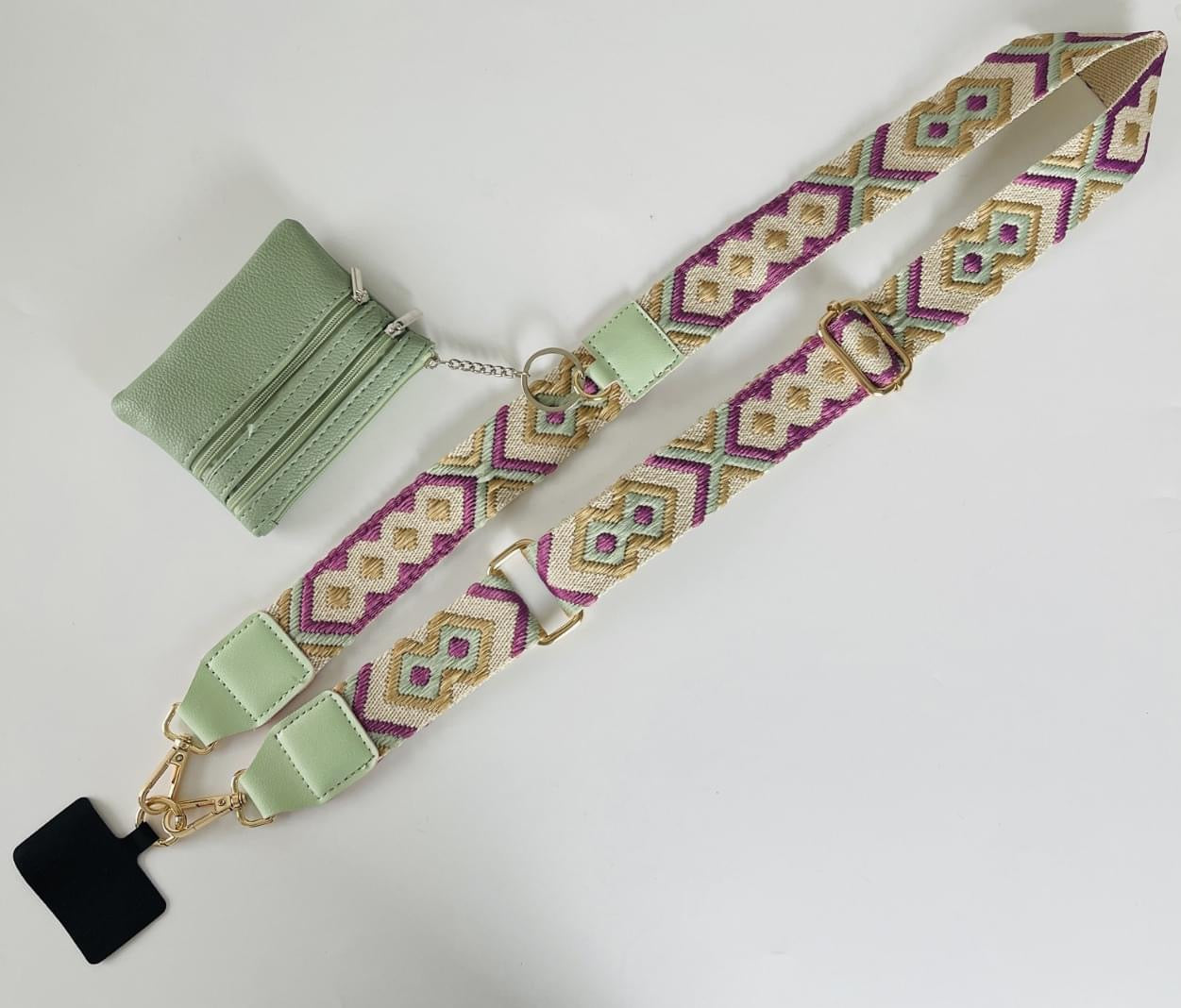 Phone Strap with Zippered Pouch