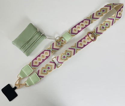 Phone Strap with Zippered Pouch