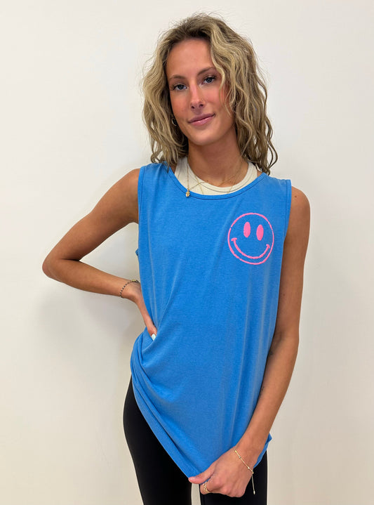(TANK) Boat Babe PUFF Graphic Tee - SMILE IT'S SUMMER