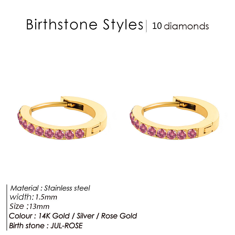 Birthstone Hoops- GOLD SEPTEMBER
