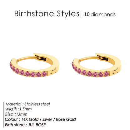 Birthstone Hoops- GOLD SEPTEMBER