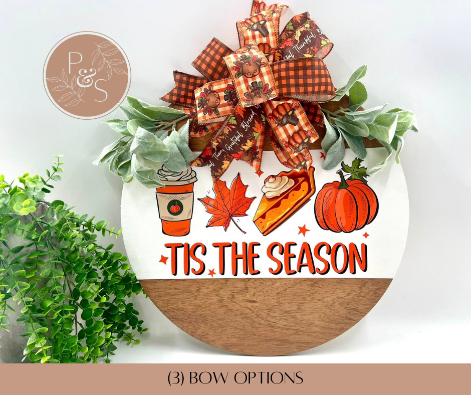 Tis The Season Interchangeable Bow - 18" Door Hanger