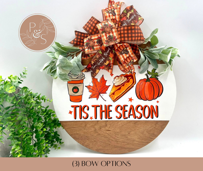 Tis The Season Interchangeable Bow - 18" Door Hanger