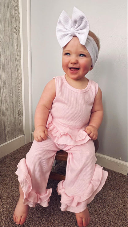 PREORDER: The Randi Ribbed and Ruffle Tank & Pant Set 3.17.25