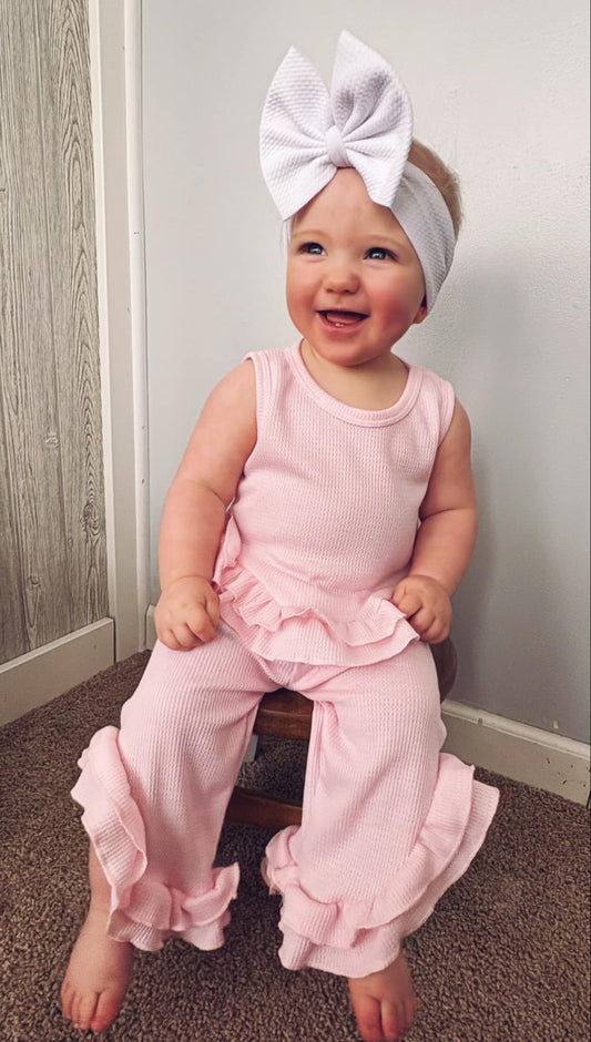 PREORDER: The Randi Ribbed and Ruffle Tank & Pant Set 3.17.25