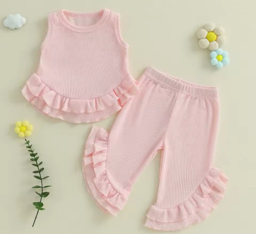 PREORDER: The Randi Ribbed and Ruffle Tank & Pant Set 3.17.25