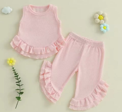PREORDER: The Randi Ribbed and Ruffle Tank & Pant Set 3.17.25