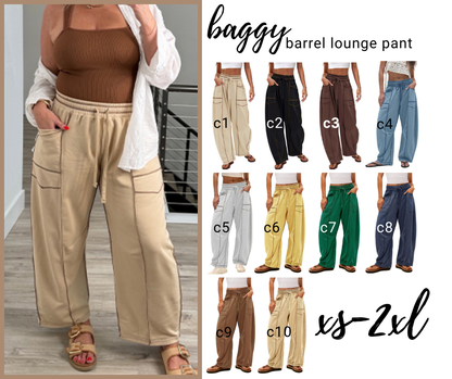 PREORDER: Baggy Barrel lounge pants 9.2.25