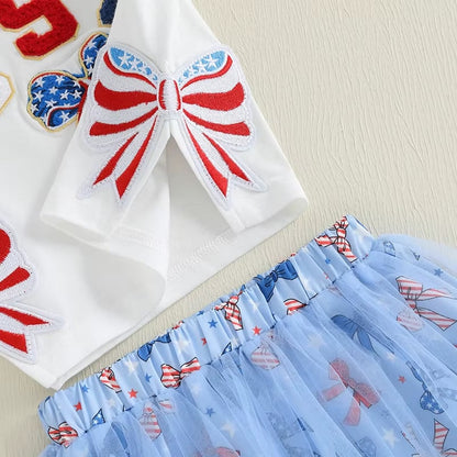 PREORDER: USA Patch Tee and Tulle Skirt Set 5.5.25