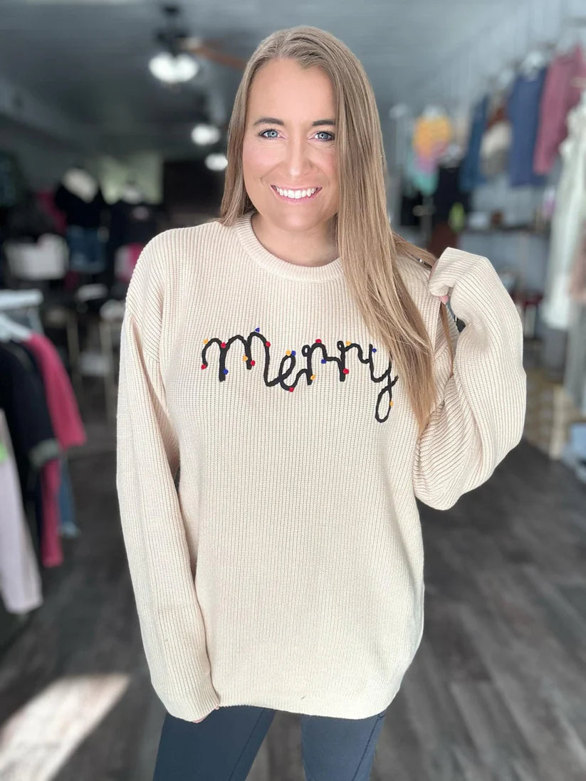 1-2 WEEK TAT:  Adult and Kid Rope Embroidered Holiday Sweaters