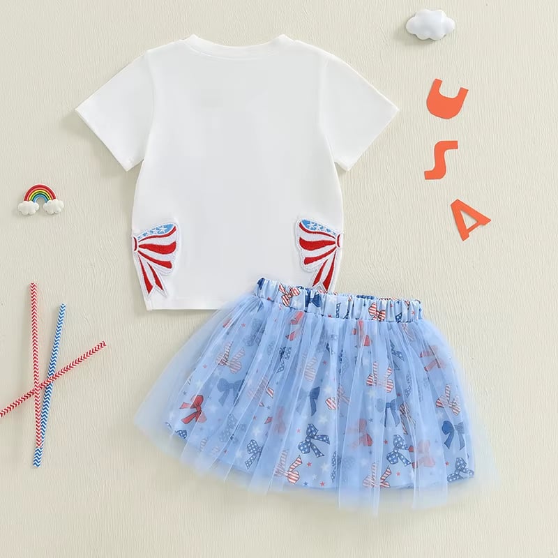 PREORDER: USA Patch Tee and Tulle Skirt Set 5.5.25