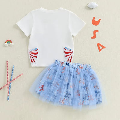 PREORDER: USA Patch Tee and Tulle Skirt Set 5.5.25