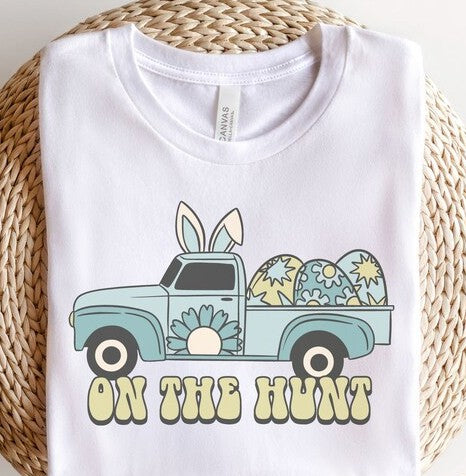 #174 - On The Hunt Easter Truck - YOUTH - SCREEN PRINT TRANSFER ONLY (Copy)