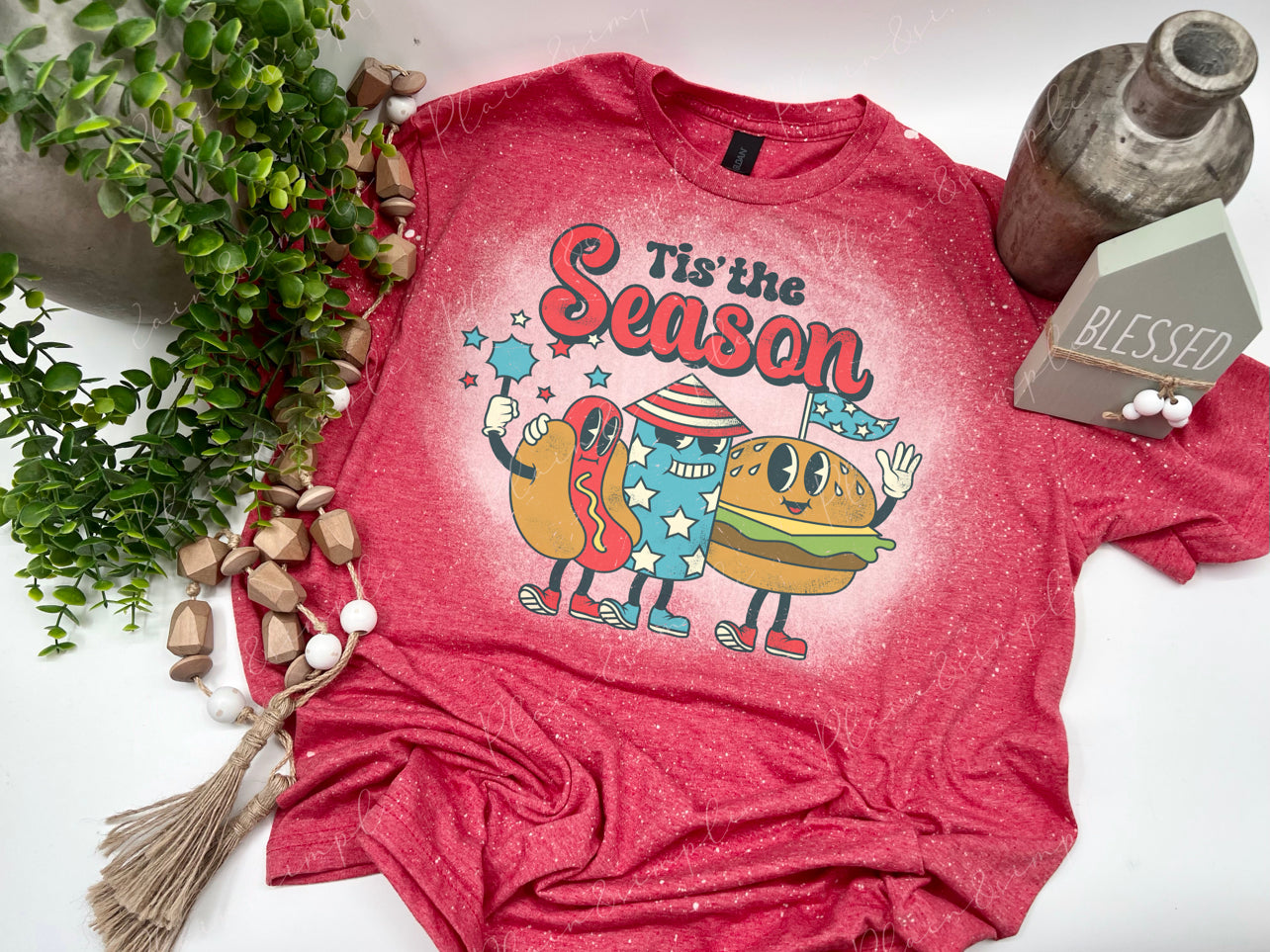 Tis’ The Season - H. Red - Bleached Tee