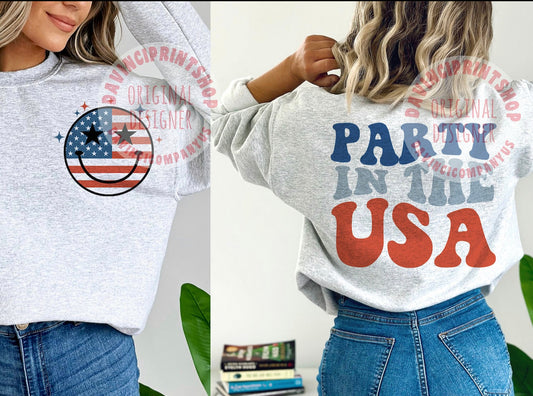 Party In The USA - Front & Back Design - Custom Tee