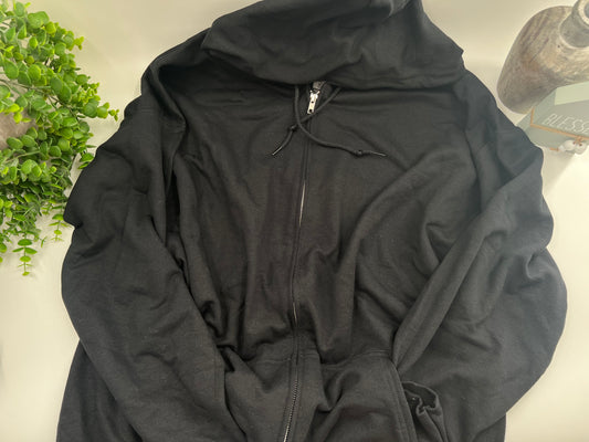2XL - Black Zip Up Jacket Gildan
