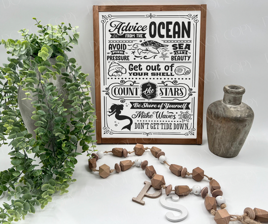 Advice From The Ocean - Wood Sign