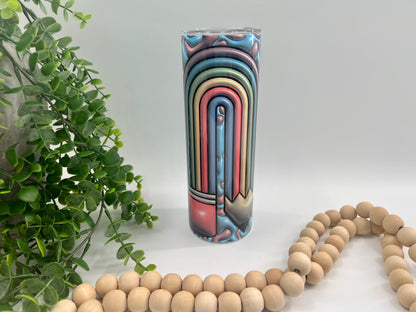 Teacher Rainbow Pencil Puff - 20 oz Tumbler