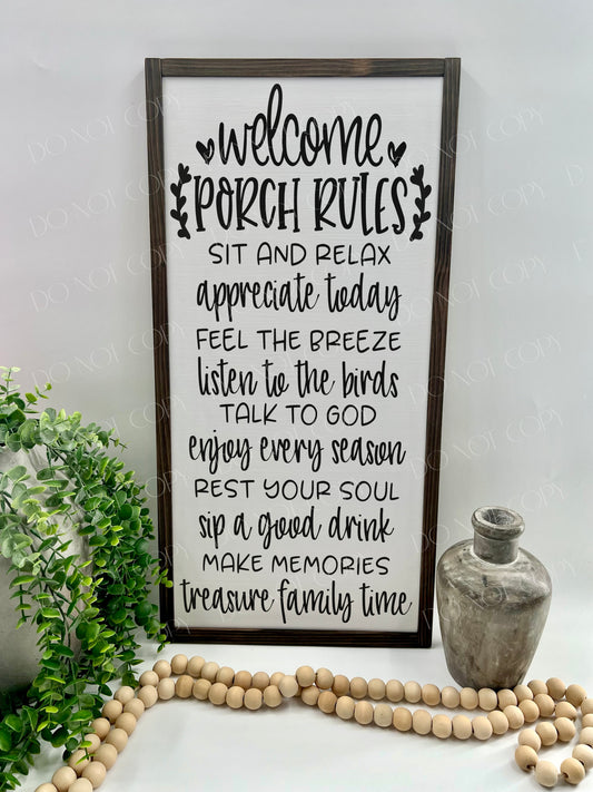 Welcome, Porch Rules - 12x24"
