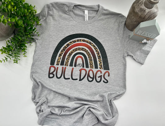 Bulldogs Red, Black & Leopard Rainbow - Custom