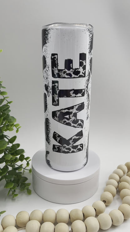 Cowhide Doodle Letters - 20 oz Tumbler