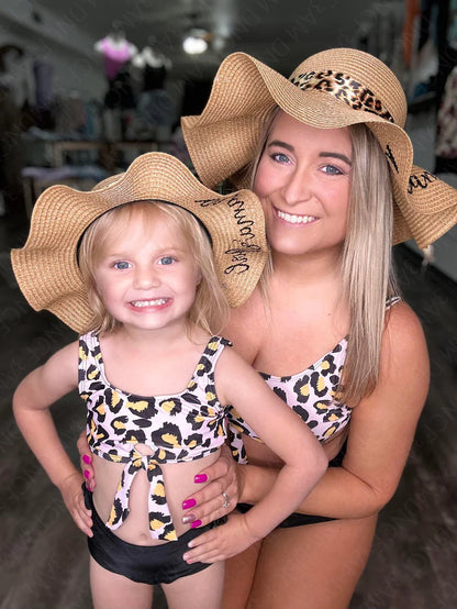 READY TO SHIP: Mama & Mama's Girl Leopard Sunhats