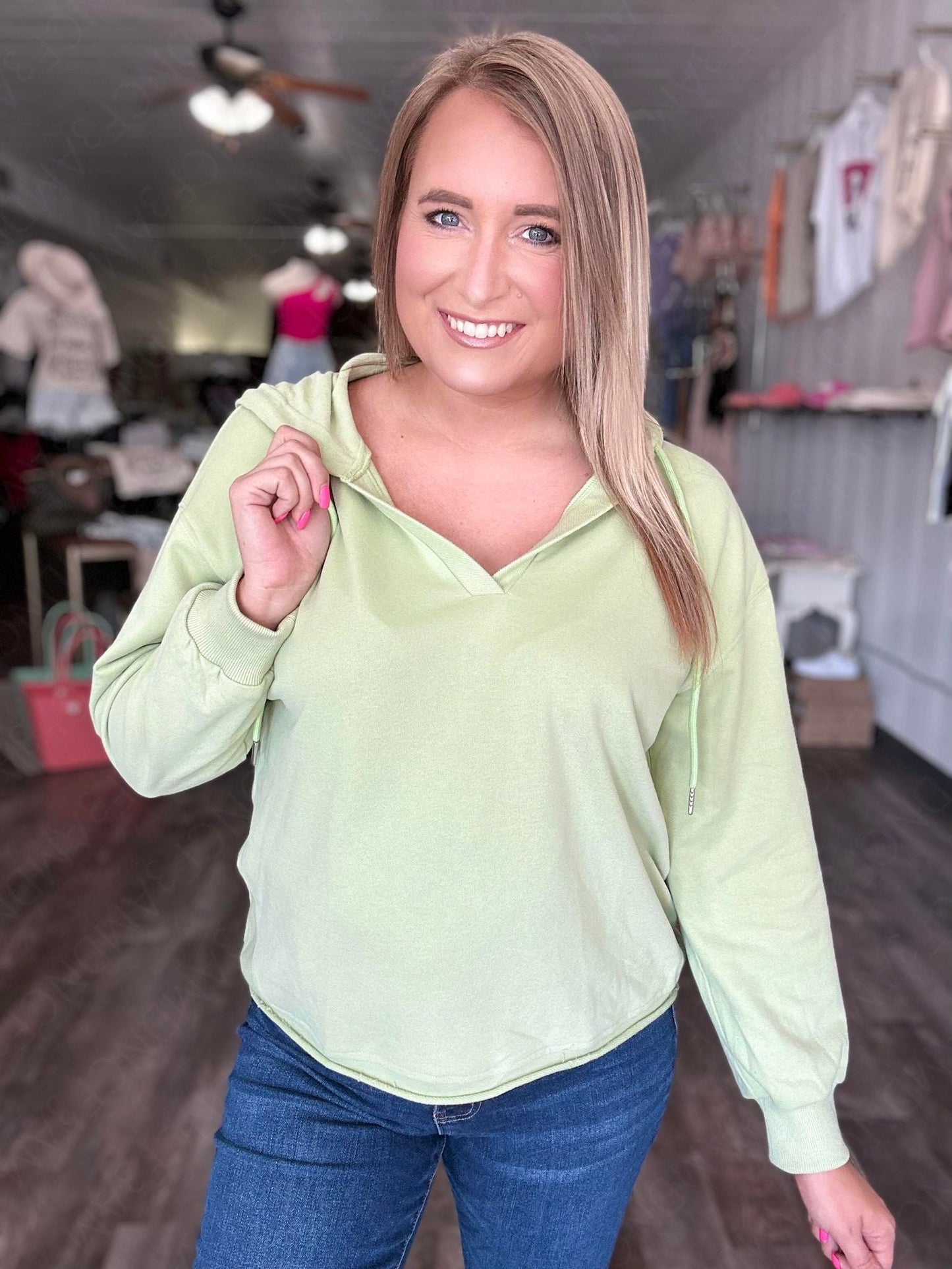 1 WEEK TAT: Tori Raw Hem Hoodie Sweater-