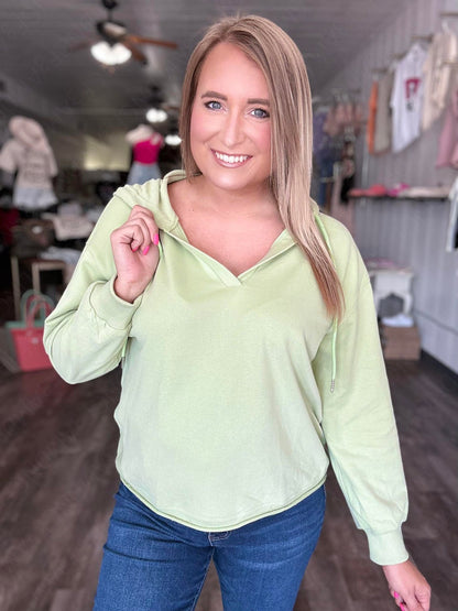 1 WEEK TAT: Tori Raw Hem Hoodie Sweater-